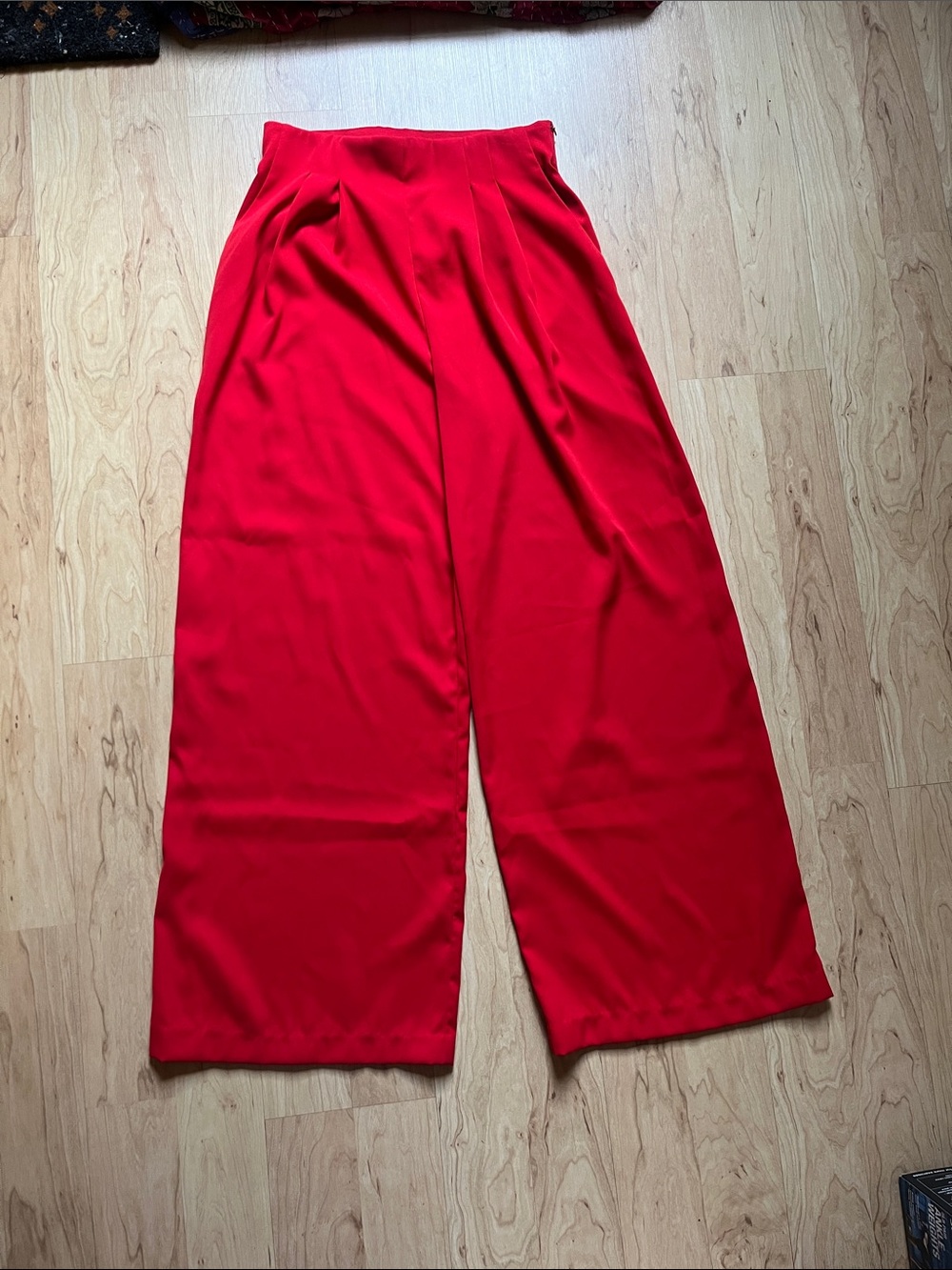 glam Red Wide-Leg Jumpsuit Pants